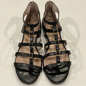 Louise et Cie | Lo-Arley Black Flat Caged Sandals